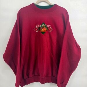 Longaberger Homestead Embroidered Burgundy Sweatshirt Women's Adult 2XL 90s